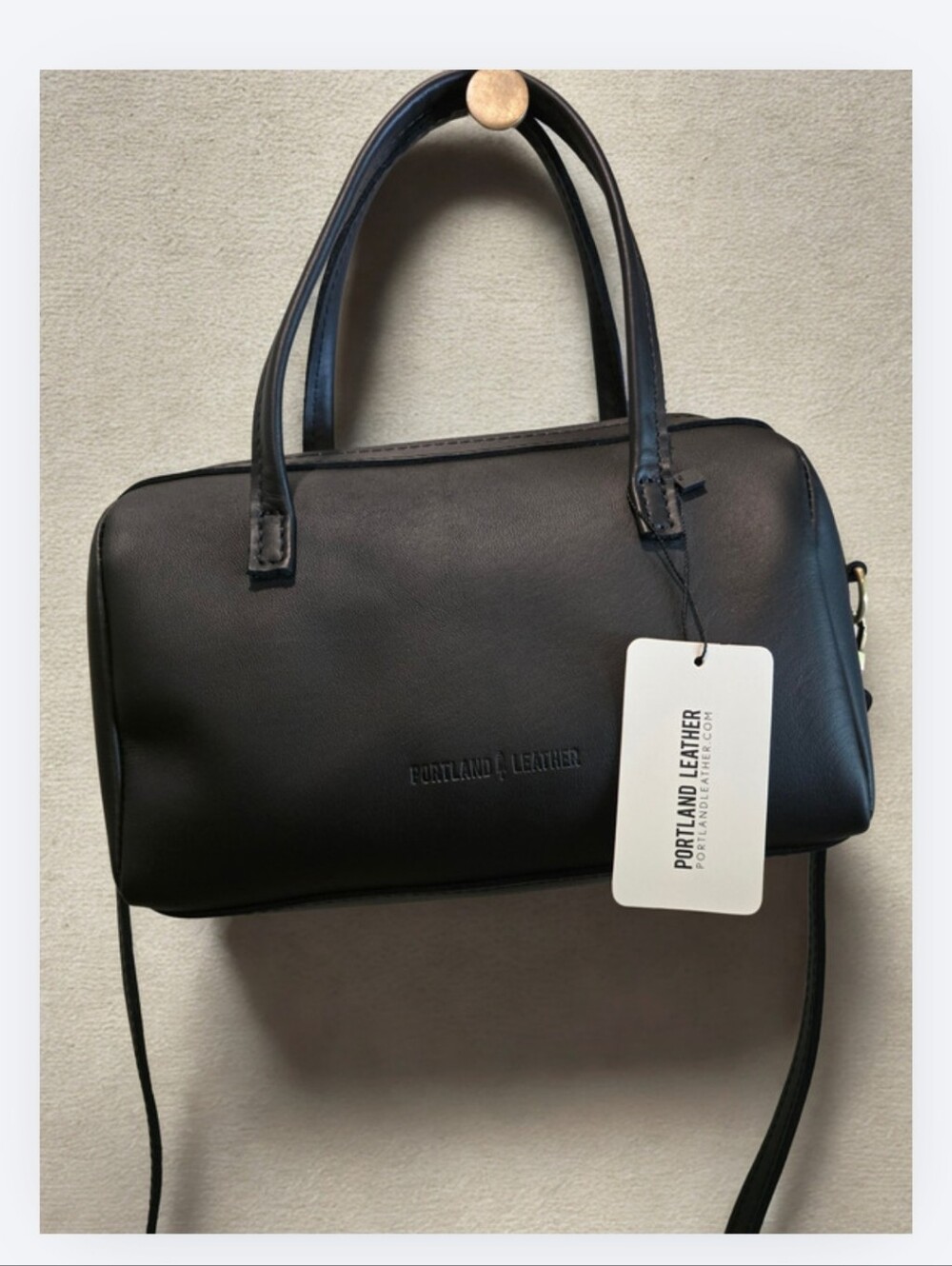 🔥Portland Leather Black Leather Sloan Satchel - Large Size